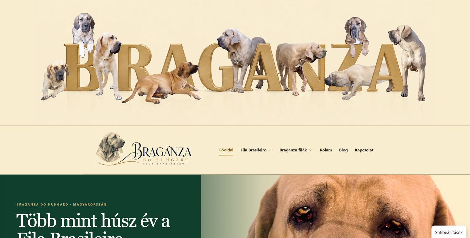 A filabrasileiro.hu kezdőlapja – Braganza do Hungaro referencia weboldal